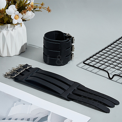 Punk Rock Style Leather Bracelets BJEW-WH0816-013B-1