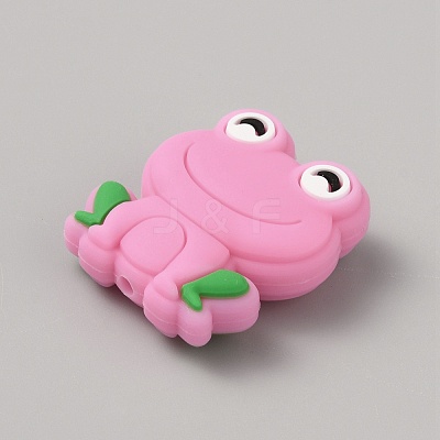 Frog Food Grade Eco-Friendly Silicone Focal Beads LS-SIL-WH0006-29I-1