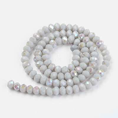 Electroplate Opaque Solid Color Glass Beads Strands EGLA-A034-P2mm-L16-1