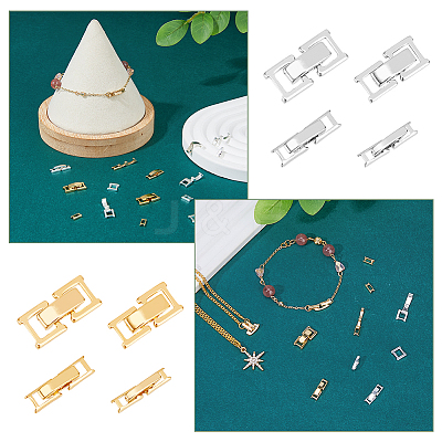 16Pcs 4 Styles 2 Colors Eco-Friendly Brass Watch Band Clasps KK-FH0007-35-1