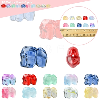 60Pcs 10 Colors Spray Painted Glass Beads GLAA-FS0002-05-1