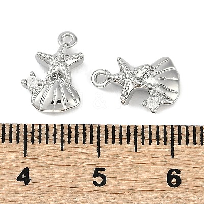 Brass Micro Pave Cubic Zirconia Charms KK-I719-39P-1