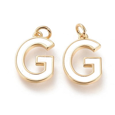 Brass Enamel Pendants KK-R139-04G-1
