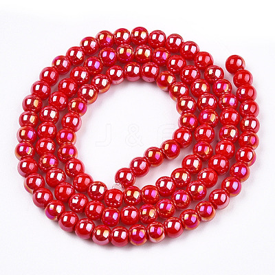 Electroplate Opaque Glass Beads Strands GLAA-T032-P4mm-AB04-1