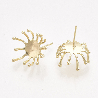 Brass Stud Earring Findings KK-T038-582G-NF-1