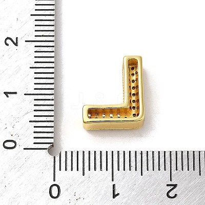 Brass Micro Pave Clear Cubic Zirconia Charms ZIRC-C009-01G-L-1