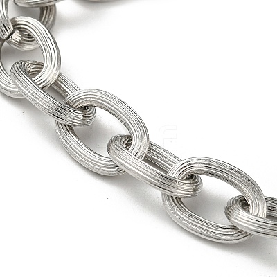 Non-Tarnish 201 Stainless Steel Cable Chain Bracelets STAS-Z056-10P-1