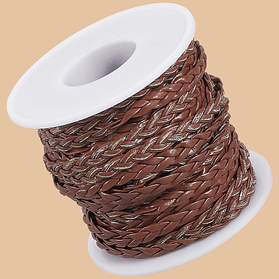 10M Flat Braided Imitation Leather Cords LC-CL0001-04B-1