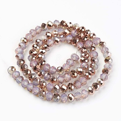 Electroplate Glass Beads Strands X-EGLA-A034-J10mm-N04-1