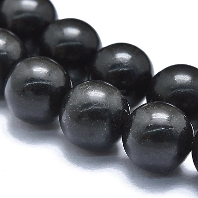 Natural Shungite Beads Strands G-M353-A04-10mm-1