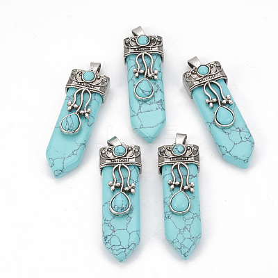 Synthetic Turquoise Pendants G-S292-05D-1