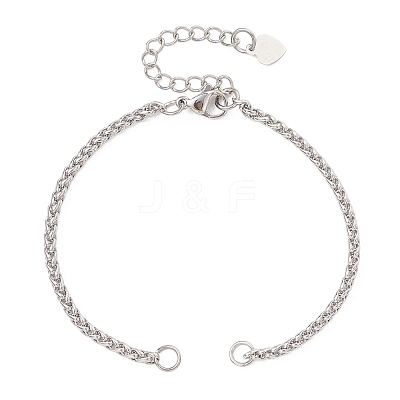 304 Stainless Steel Wheat Chain Bracelet Making AJEW-JB01473-1