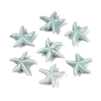 Spray Painted Synthetic Turquoise Beads Strands G-Q606-110F-1