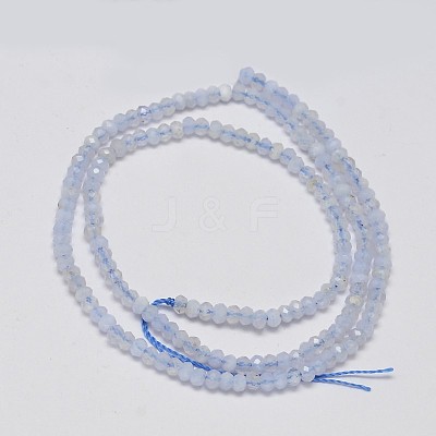 Faceted Rondelle Natural Blue Lace Agate Beads Strands G-F289-04-1