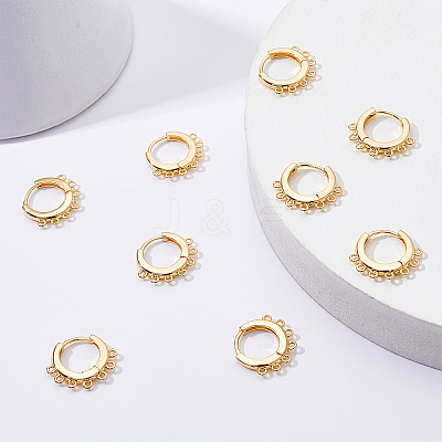 Brass Huggie Hoop Earring Findings KK-BC0006-25G-NF-1