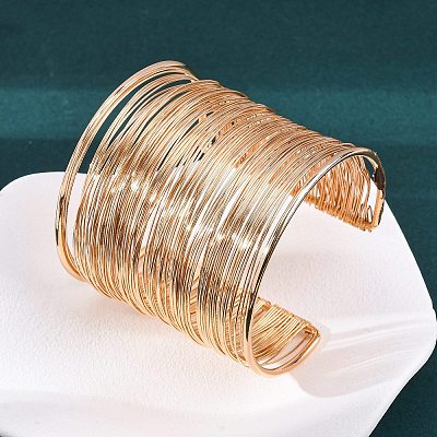 Iron Cuff Bangles BJEW-G741-05KCG-1