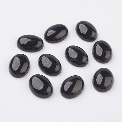 Natural Obsidian Flat Back Cabochons X-G-G741-30x40mm-20-1