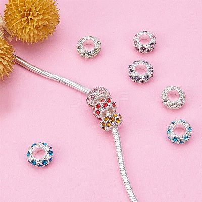 Alloy Rhinestone European Beads Set CPDL-PH0001-01-1