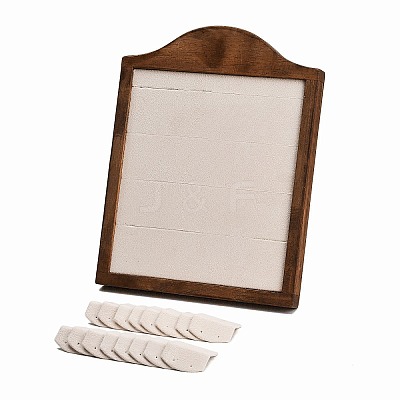 Wooden Earring Organizer Display Photo Frames with Velvet Mat and 16Pcs Earring Display Cards WD-CBA8716-01-1