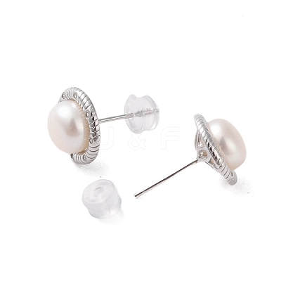925 Sterling Silver Studs Earring EJEW-H002-12P-1