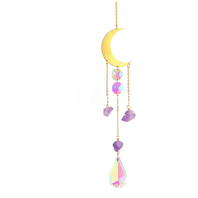 Iron Hollow Big Pendant Decorations DJEW-PW0007-05E-1