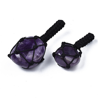Natural Amethyst Pendants G-N0326-93F-1