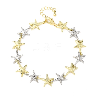 Brass Link Chain Bracelets for Women BJEW-G762-01GP-04-1
