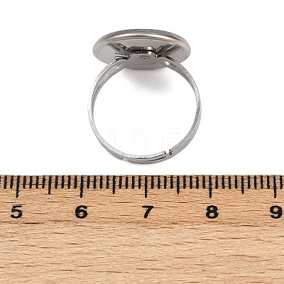 304 Stainless Steel Cuff Ring Components STAS-D372-06P-05-1