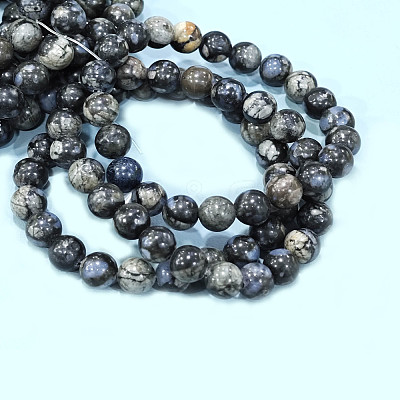 Natural Glaucophane Stretch Beaded Bracelets G-A185-01W-1