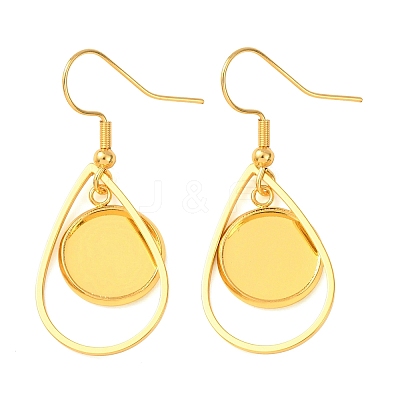 304 Stainless Steel Earring Cabochon Settings STAS-D267-01F-G-1