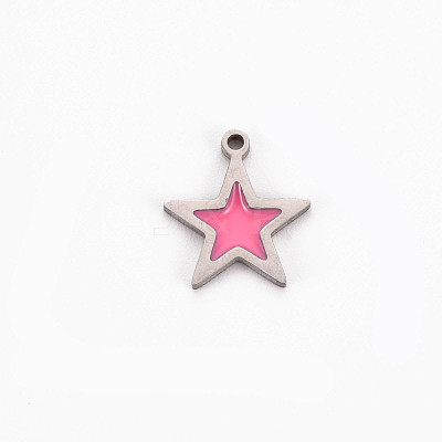 304 Stainless Steel Enamel Charms STAS-Q242-040B-1