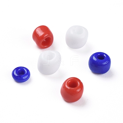 300G 6500pcs 3 Colors Independence Day Glass Seed Beads SEED-LS0001-01-1