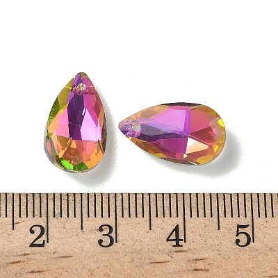 Faceted Teardrop Glass Pendants GLAA-O008-A31-1