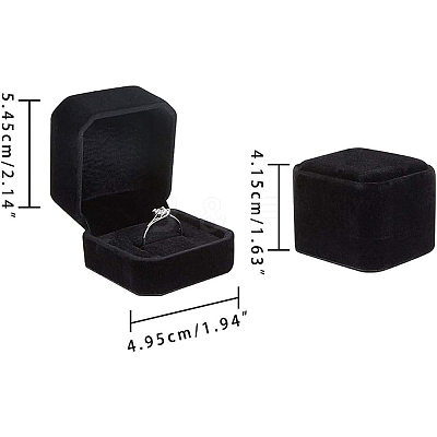 Square Velvet Ring Boxes VBOX-WH0002-01C-1