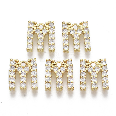 Brass Micro Pave Cubic Zirconia Charms X-KK-T060-05-M-G-NF-1