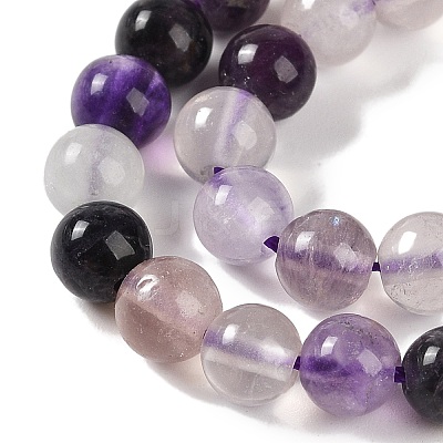 Natural Purple Fluorite Beads Strands G-P530-B08-02-1