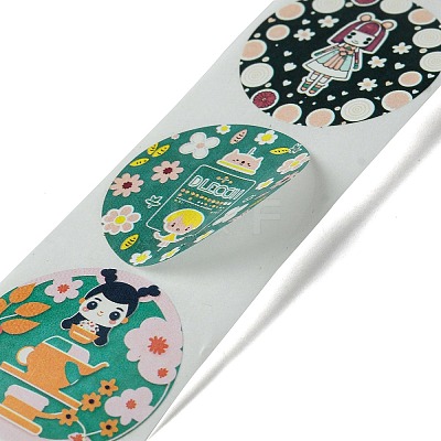 Cartoon Patterns Paper Gift Sticker Rolls DIY-R083-03C-1
