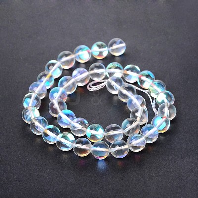 Synthetical Moonstone Round Beads Strands G-M049-8mm-02J-1