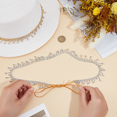 2Pcs Iron Rhinestone Cup Chain Hat Band HJEW-ME00028-1