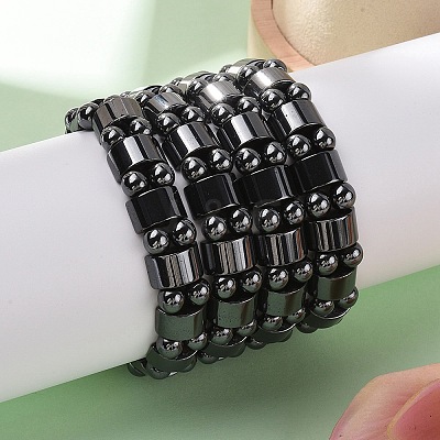 Valentine Day Gifts for Husband Stretchy Magnetic Synthetic Hematite Bracelet X-IMB005-1