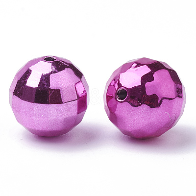 Color Plated Acrylic Beads PACR-R241-02E-1