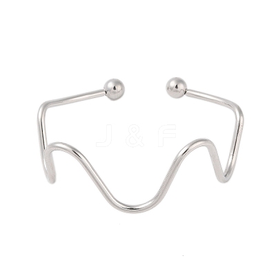 Non-Tarnish 304 Stainless Steel Irregular Circle Open Cuff Bangles STAS-S125-09P-1