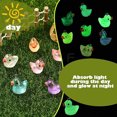21Pcs 7 Styles Luminous Transparent Resin Pendants RESI-YW0001-82-1