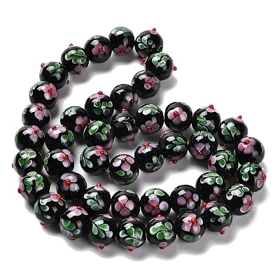 Handmade Lampwork Bumpy Beads Strands LAMP-A005-01A-1