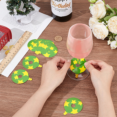 Paper Wine Glass Charms FIND-WH0436-28B-1