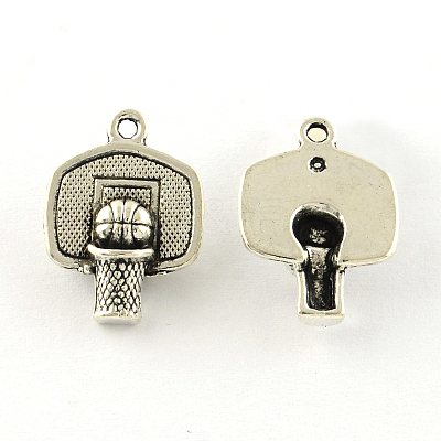 Basketball Tibetan Style Alloy Pendants TIBEP-R344-08AS-LF-1