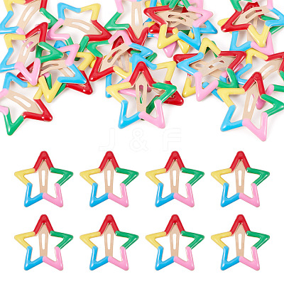20Pcs Iron Enamel Snap Hair Clips for Girls PHAR-TADJ0001-09-1
