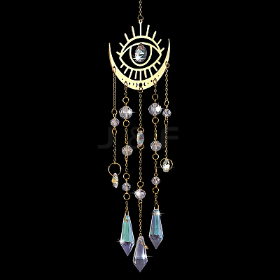 1Pc Metal Moon Hanging Ornaments AJEW-CN0004-04A-1