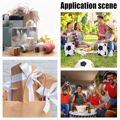 Football Printed Paper Gift Bags with Handle ABAG-WH0045-31A-1