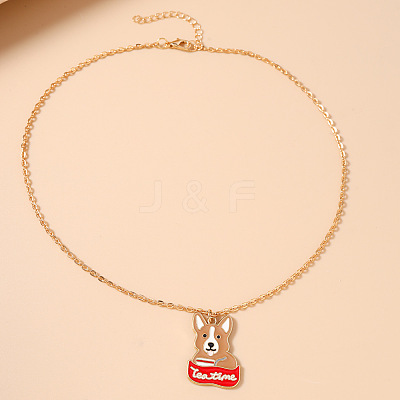 Alloy Enamel Animal Pendant Necklaces WG5B2A2-02-1
